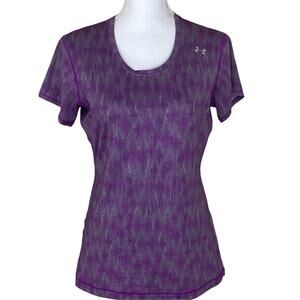 Under Armour Women's Short Sleeve Fitted Tech Workout Shirt Purple Size M